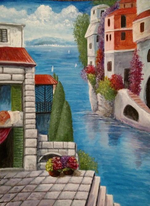 Kenneth Gomez Art realism painting gallery Sea Side Villa
